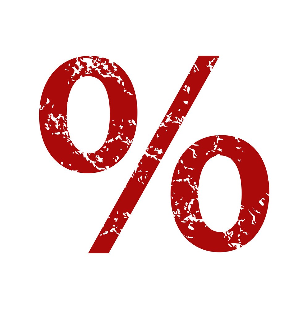 red grunge percentage logo vector 4493175
